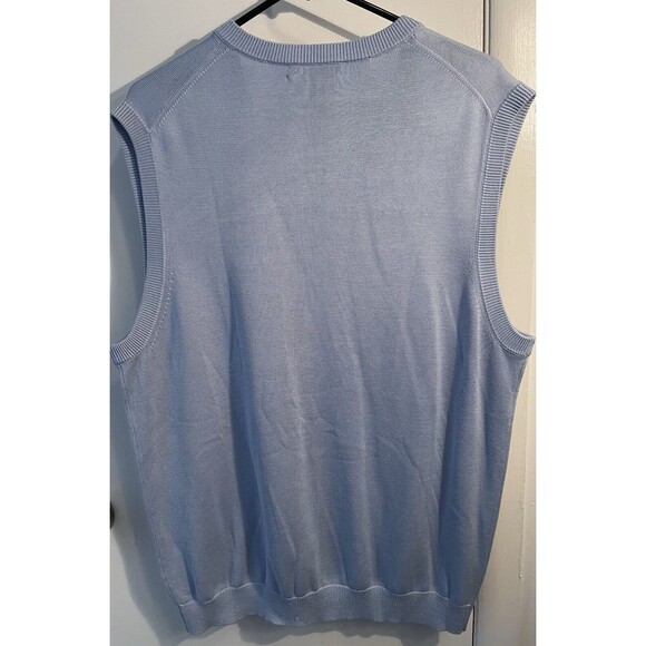 Daniel Cremieux Sweater Vest Men’s Size Large Blue Silk Cotton - Picture 2 of 5